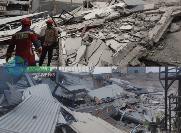 bangunan parkir ambruk